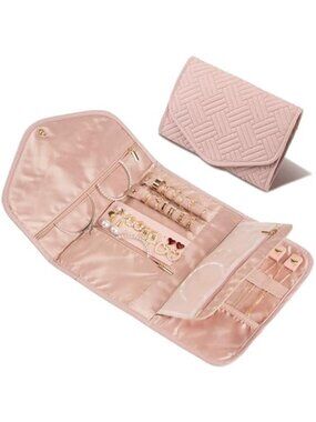 Travel Jewelry Roll Organizer Case Necklace Ring Earring Storage Velvet Pouch